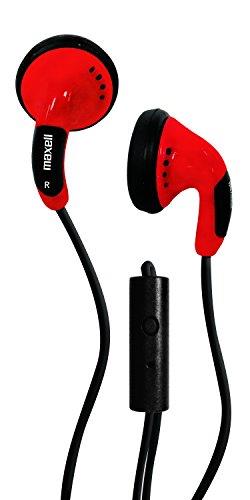 MAXELL 196144 Color Earbuds with Microphone (Red)