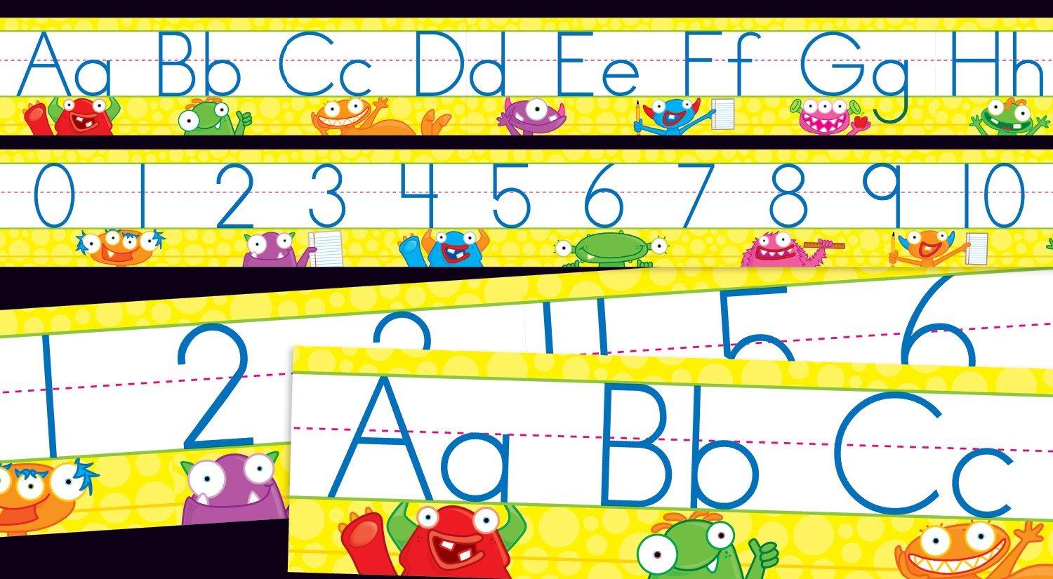 Scholastic Teacher's Friend Monsters Alphabet and Numbers 0 30 Bulletin Board, Multiple Colors (TF8424)