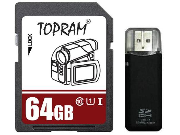 TOPRAM 64GB microSD microSDHC 64G microSDXC micro SD SDHC UHS I Class 10 Card for Tablet and Smart Phone