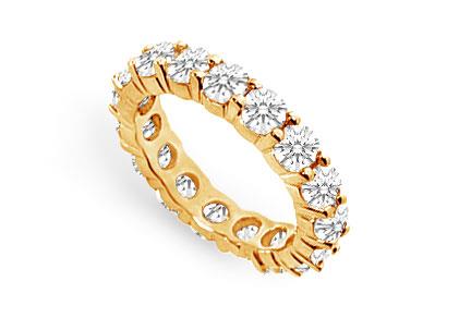 4 Carat Diamond Eternity Ring in 18K Yellow Gold Fourth and Fifth Wedding Anniversary Jewelry