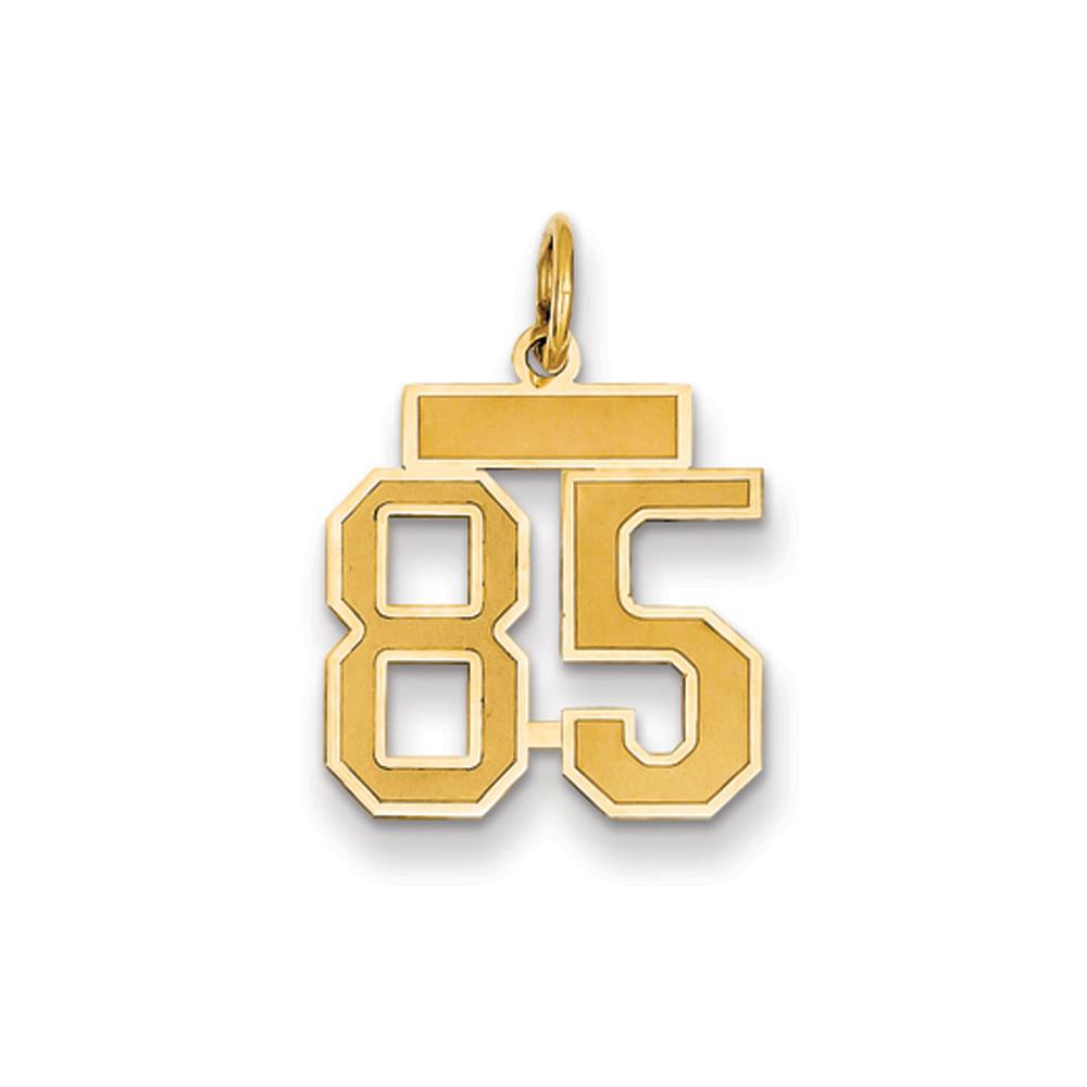 The Jersey Small Jersey Style Number 85 Pendant in 14K Yellow Gold