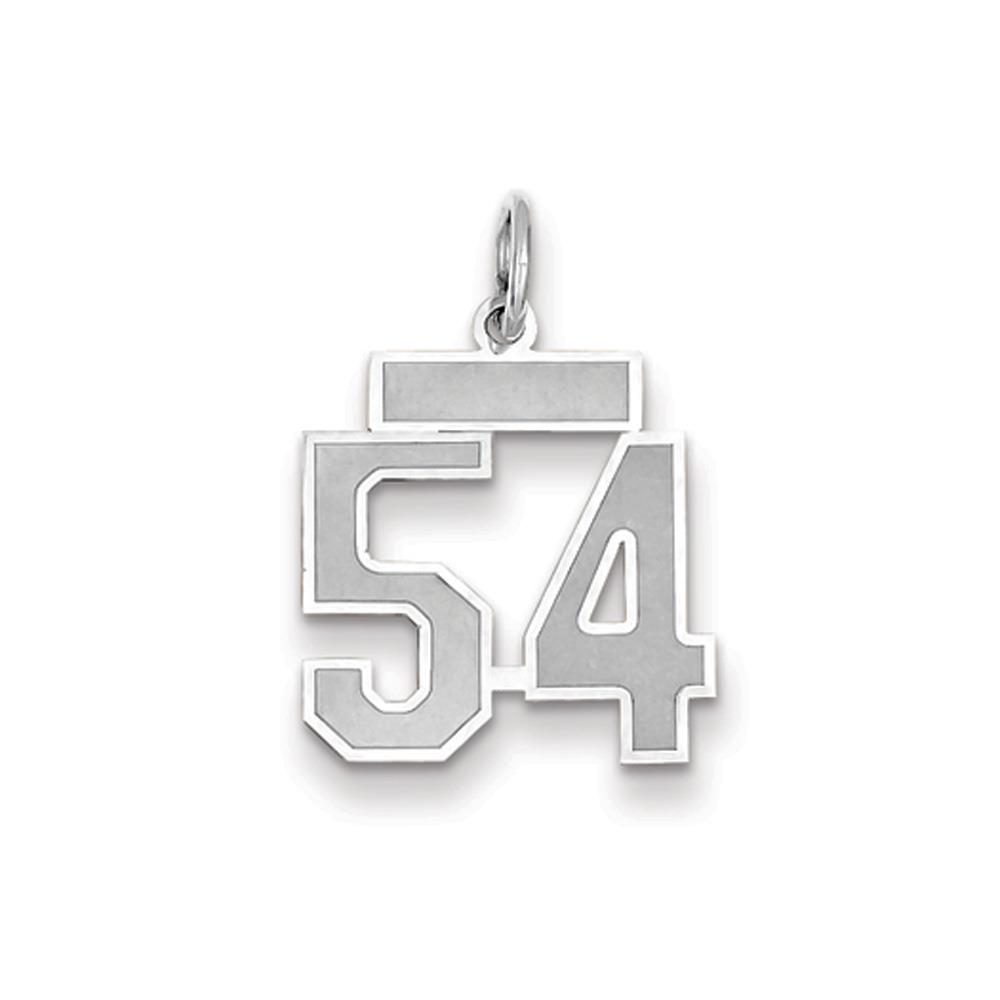 The Jersey Small Jersey Style Number 54 Pendant in 14K White Gold