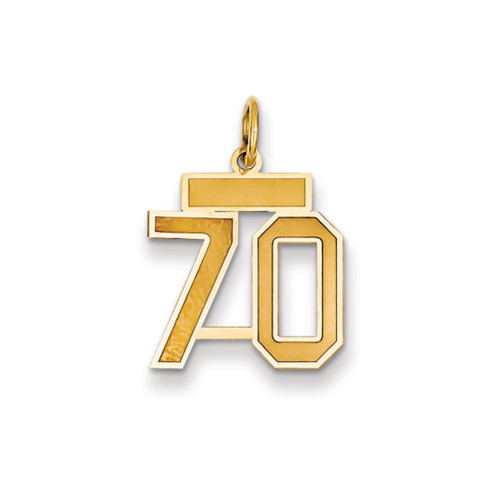 The Jersey Small Jersey Style Number 70 Pendant in 14K Yellow Gold