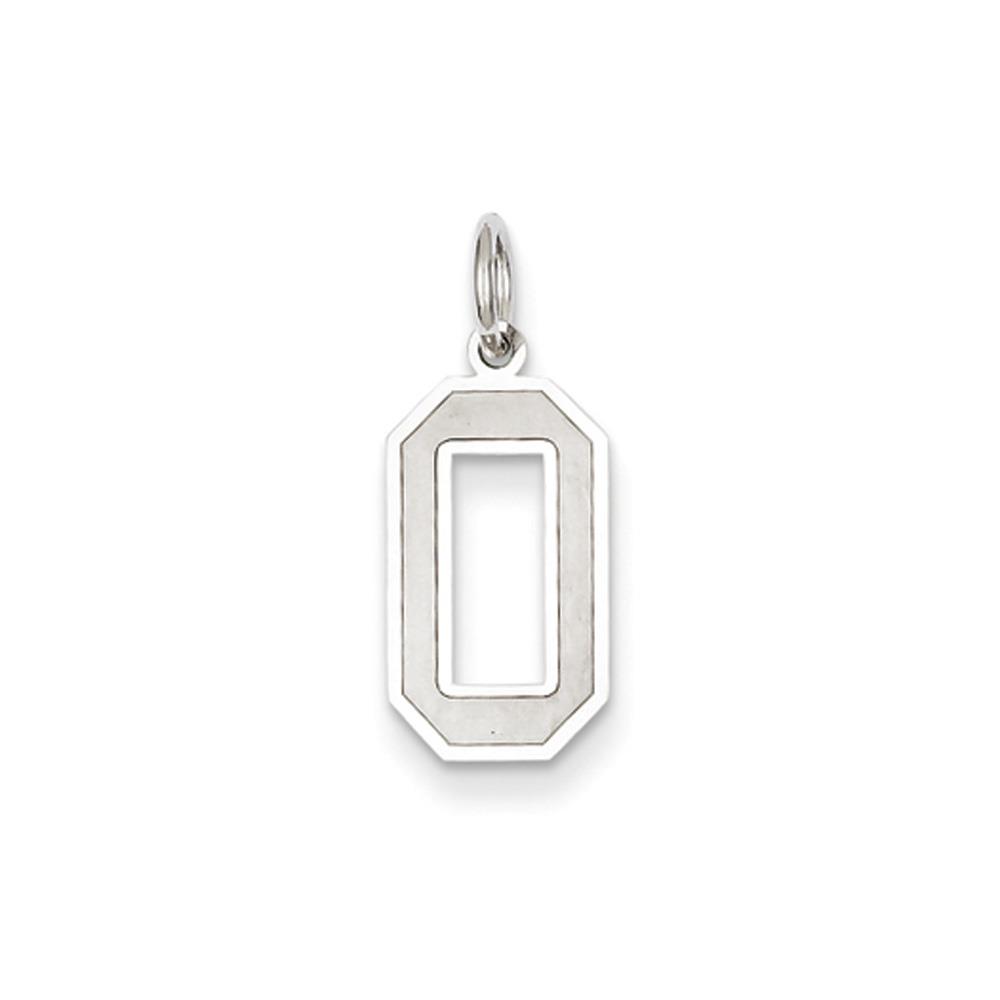 The Jersey Medium Jersey Style Number 0 Pendant in 14K White Gold