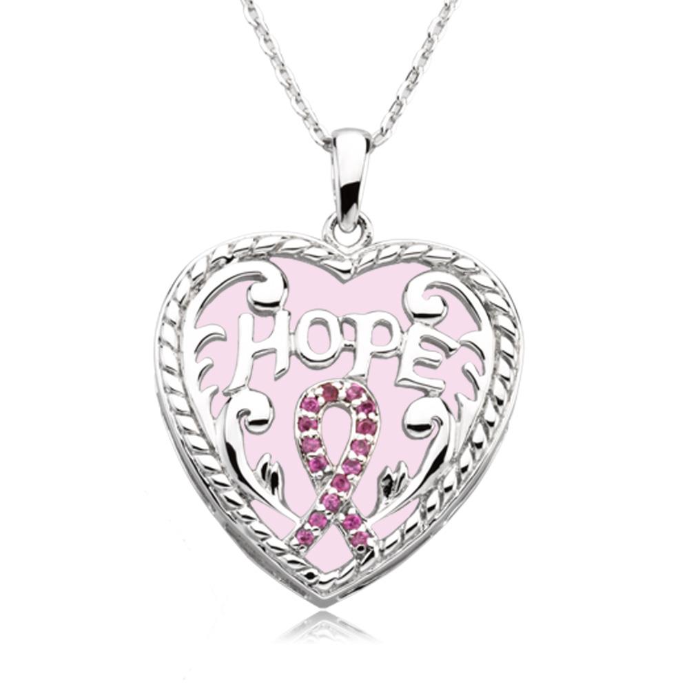 Breast Cancer Awareness Necklace In Silver