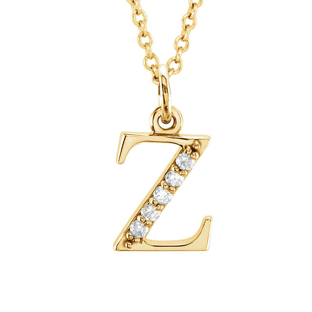 The Kelly 14K Gold Diamond Lower Case Letter 'z' Necklace, 16 Inch