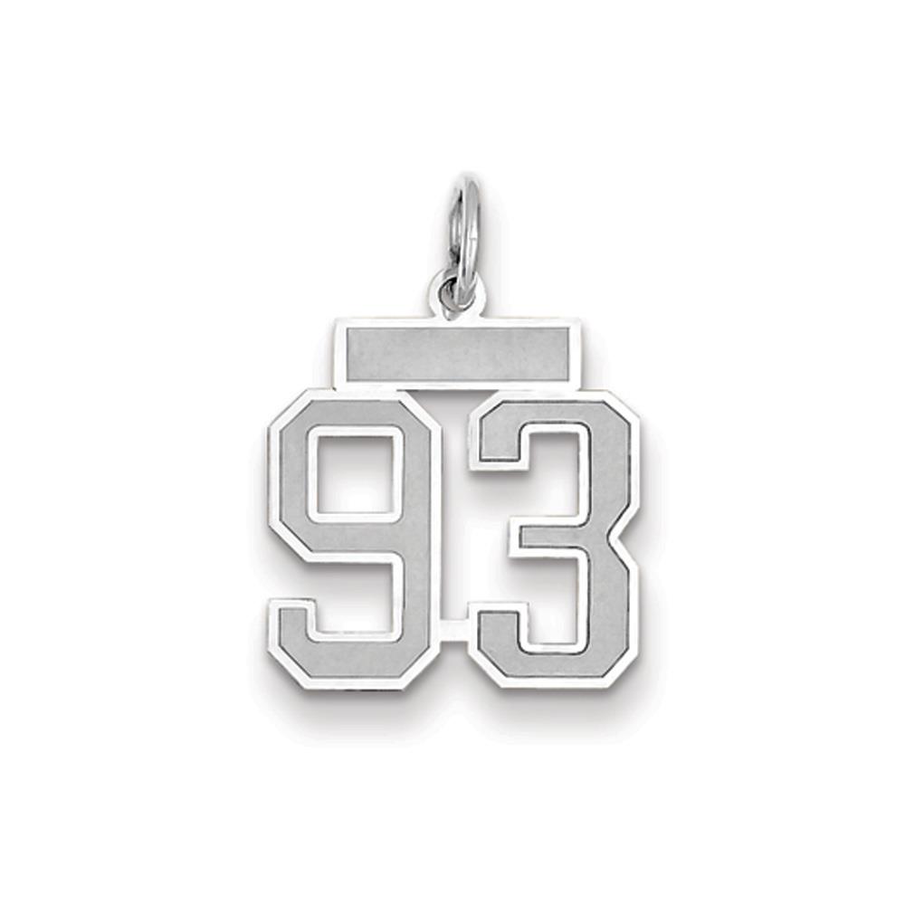 The Jersey Small Jersey Style Number 93 Pendant in 14K White Gold