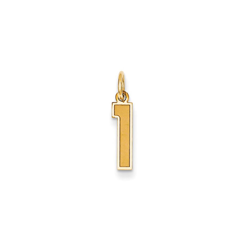 The Jersey Small Jersey Style Number 1 Pendant in 14K Yellow Gold