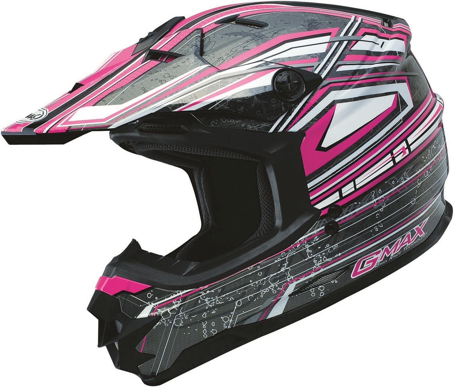 Gmax GM76X Bio MX/Offroad Helmet Pink/White/Black SM