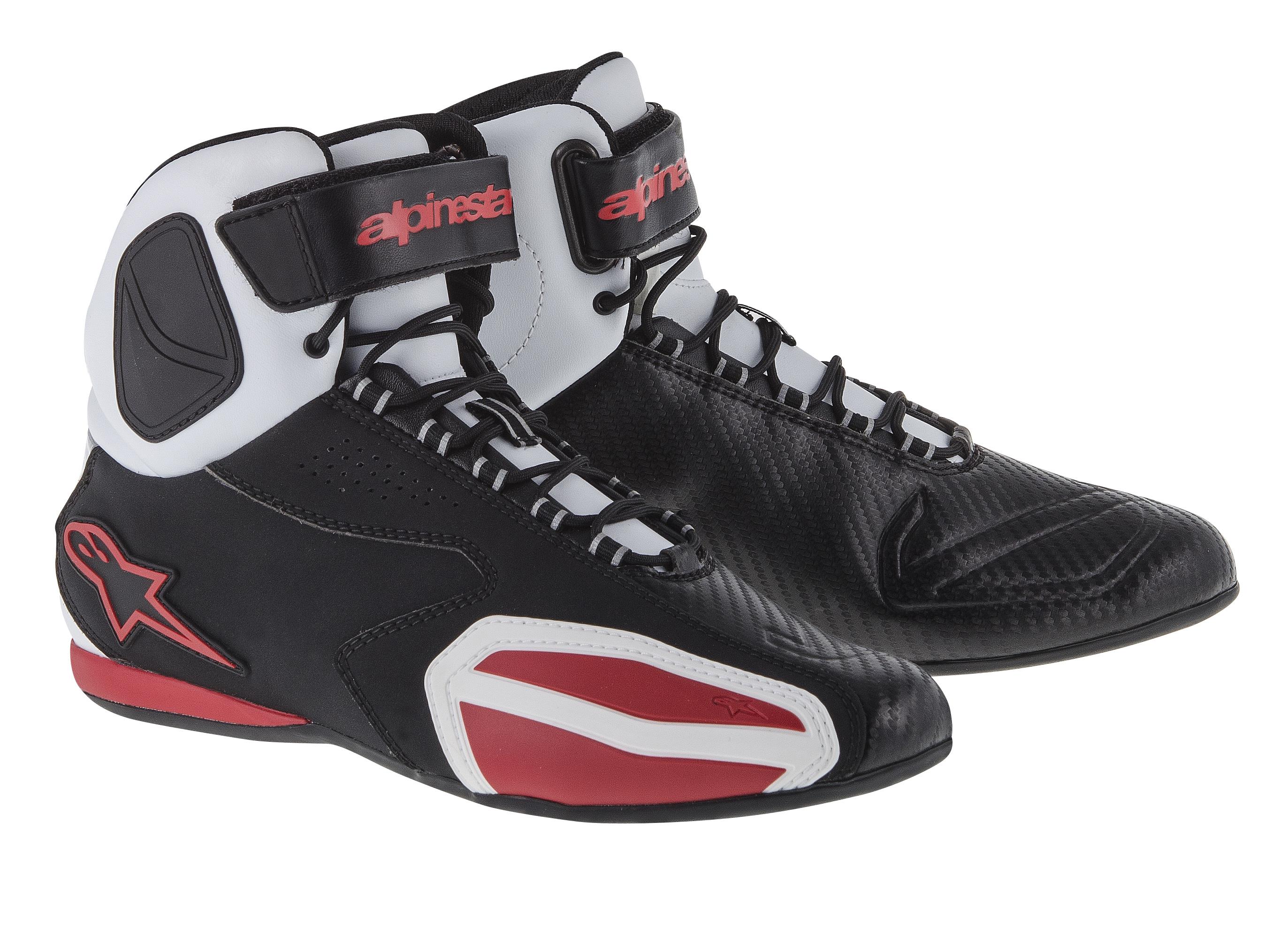 Alpinestars Faster Mens Riding Shoes Black/White/Red 7.5