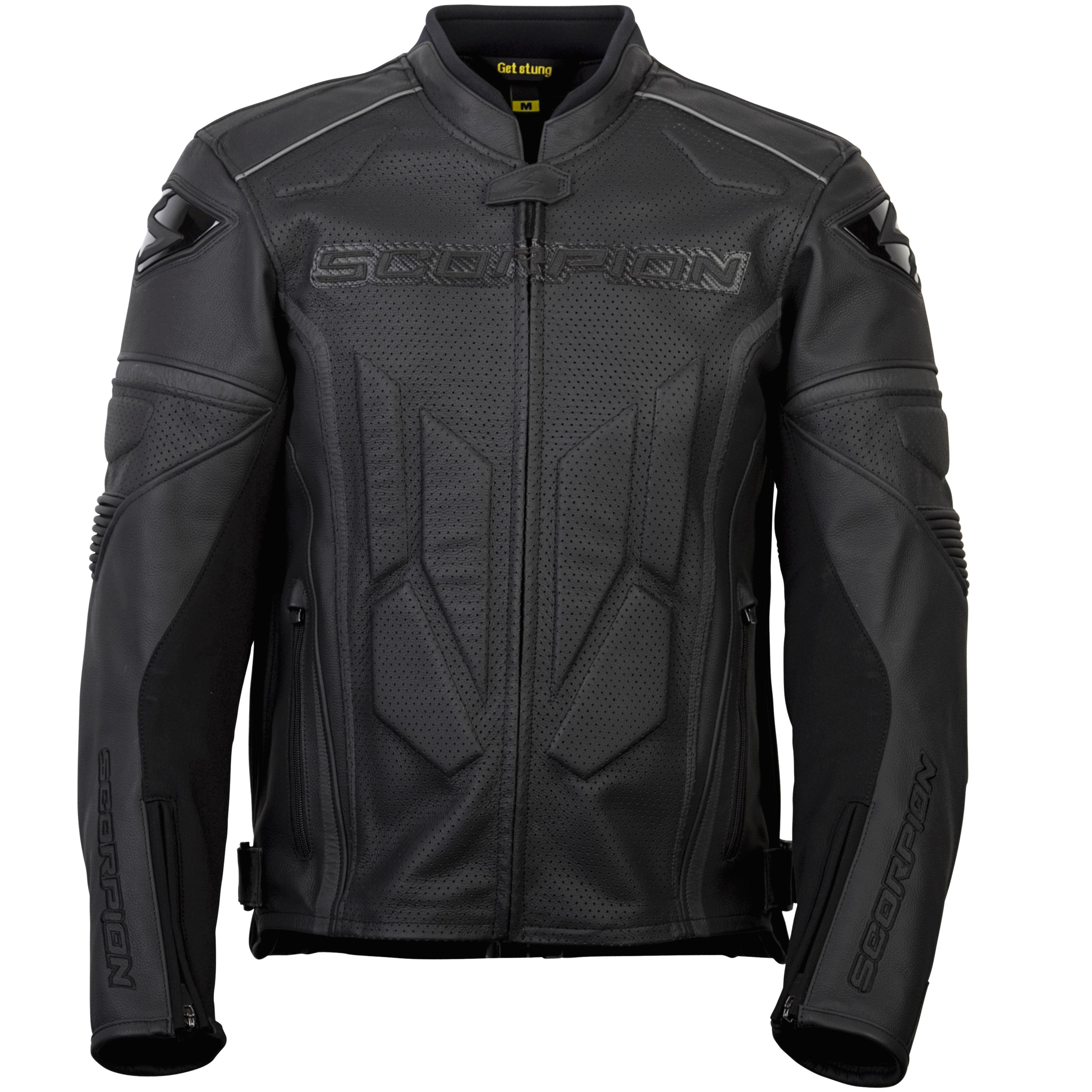 Scorpion Clutch Mens Phantom Leather Jacket  Black 3XL