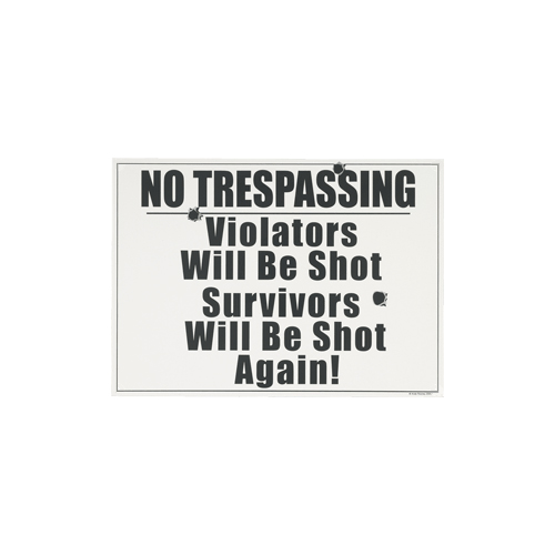 No Trespassing Porcelain Fridge Magnet