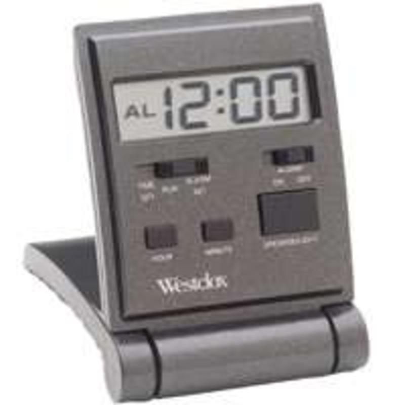 TRAVELMATE.5"LCD ALARM CLOCK WESTCLOX Grey 47508 844220001047