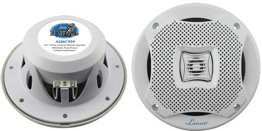 New Pair Lanzar Aq6cxw White 6.5" 450W 2 Way Marine Speakers 450 Watt 6 1/2"