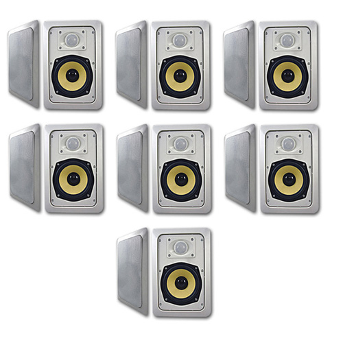 Acoustic Audio HD525 In Wall 5.25" Kevlar Speaker 7 Pair Pack 2 Way Home 3500W HD525 7PR