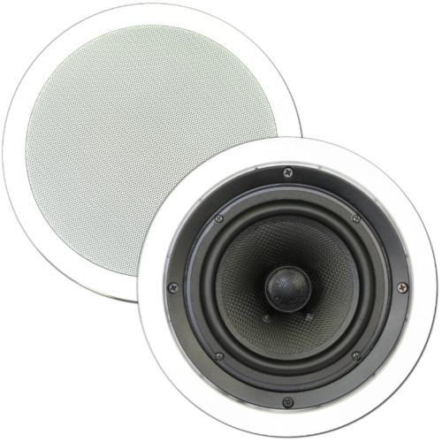 Theater Solutions TS65C In Ceiling 6.5" Surround Sound Home Theater Round Kevlar Speaker Pair