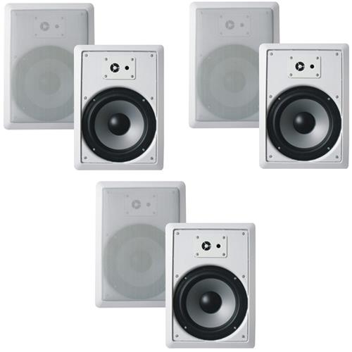 Acoustic Audio CS IW830 In Wall 8" Speaker 3 Way Home Theater 3 Pair Pack 2100 Watt CS IW830 3Pr