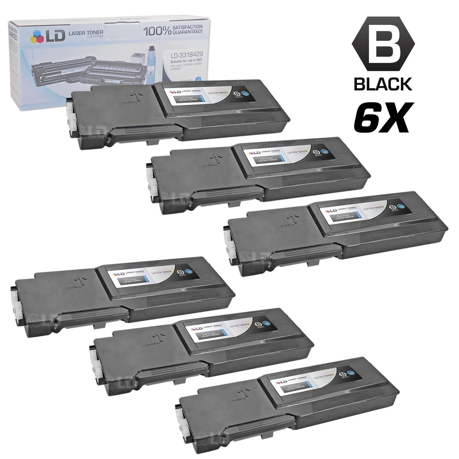 LD © Compatible Alternative for Dell C3760DN / C3760N / C3765NF Set of 5 Toner Cartridges: 2 Black 331 8429, 1 Cyan 331 8432, 1 Magenta 331 8431 and 1 Yellow 331 8430