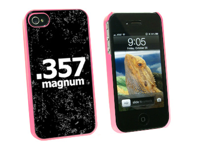 357 Magnum Bullet   Weapon Gun   Snap On Hard Protective Case for Apple iPhone 4 4S   Pink