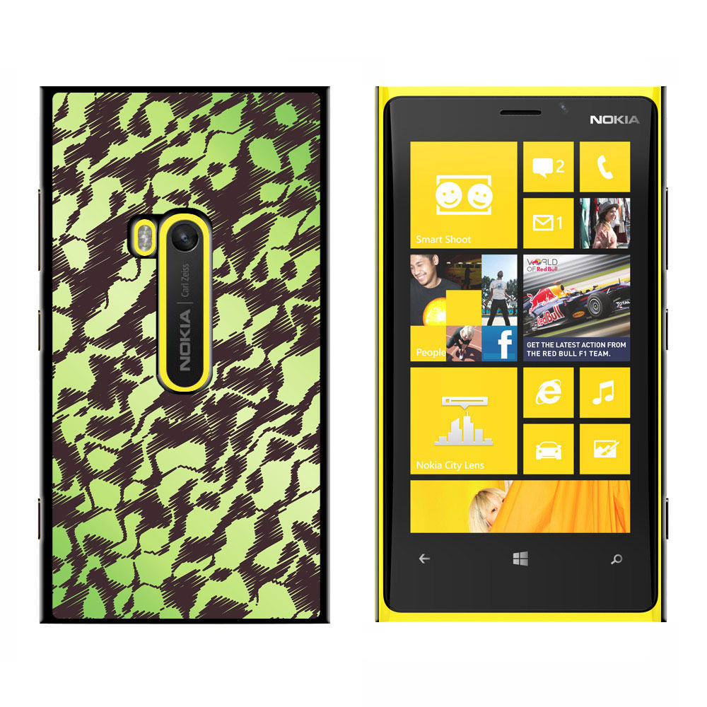 Scribbles Green Gray   Snap On Hard Protective Case for Nokia Lumia 920