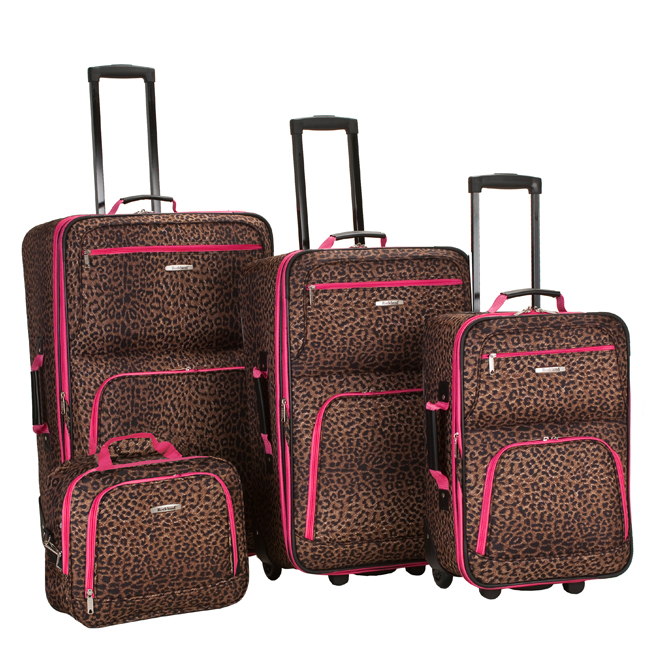 Rockland F125 LEOPARD 4 Pc Leopard Luggage Set