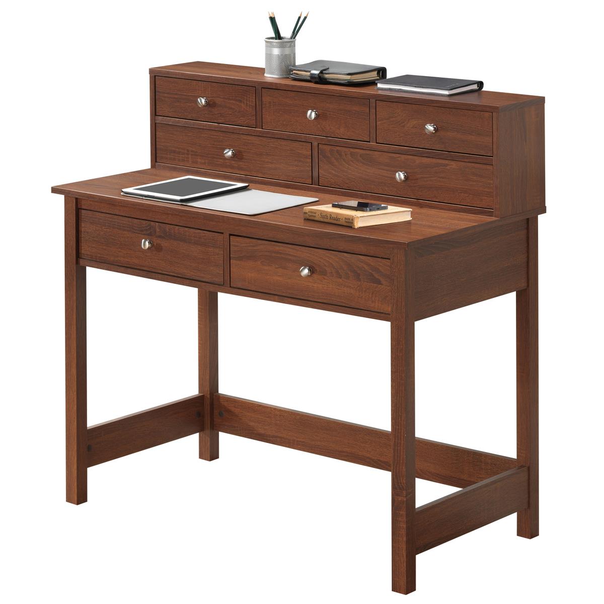 Office Express Home Office Writing Desk with Shelf   Brown