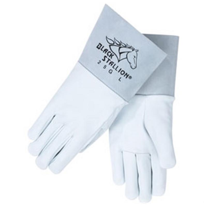 Revco Black Stallion 25G Long CuffGrain Goatskin TIG Welding Gloves, Medium