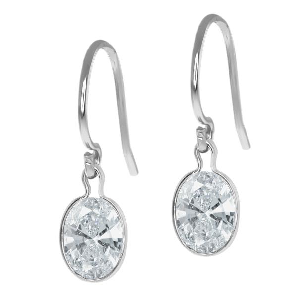 1.52 Ct White 925 Sterling Silver Earrings Made With Swarovski Zirconia