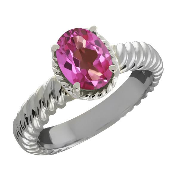 2.30 Ct Oval Pink Mystic Topaz 925 Sterling Silver Ring