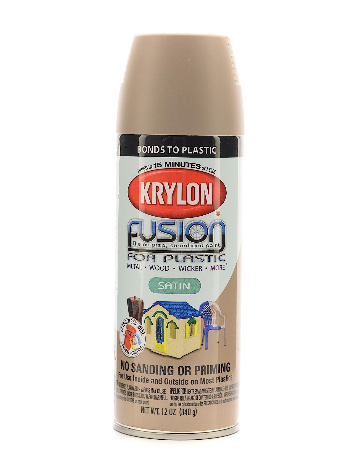 Krylon Fusion Spray Paint for Plastic khaki satin