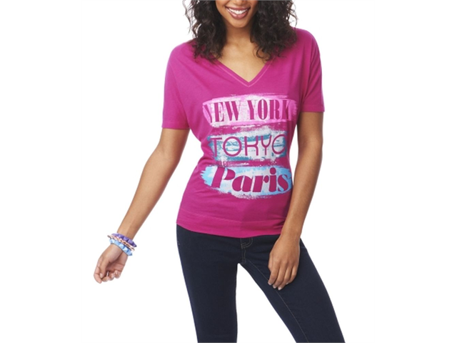 Aeropostale Womens Stacked City Graphic T Shirt 595 S