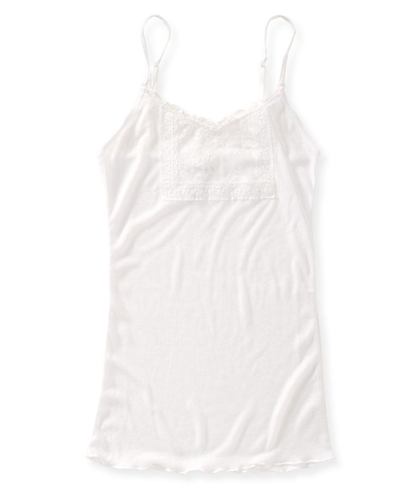 Aeropostale Womens Ribbed Lace Tank Top 102 M