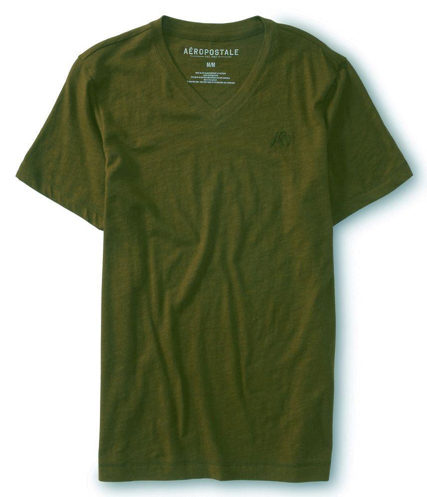 Aeropostale Mens V Neck Short Sleeve Basic T Shirt 828 M