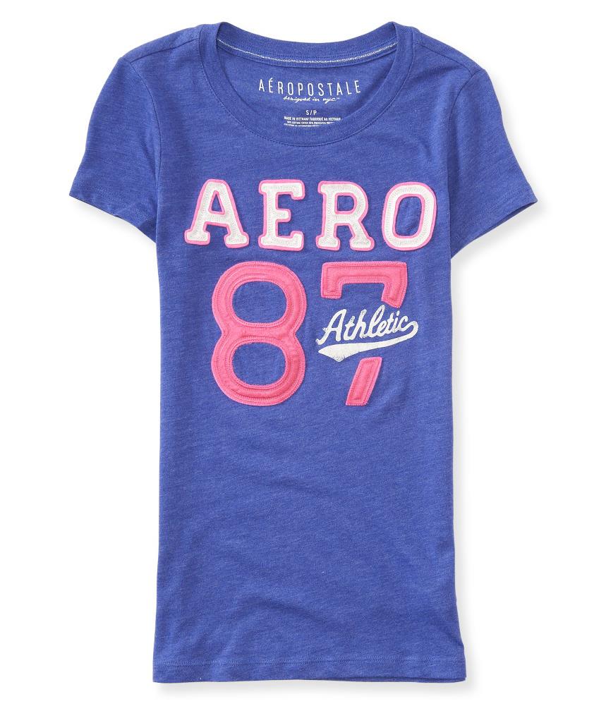 Aeropostale Womens Athletic 87 Embellished T Shirt 053 XS