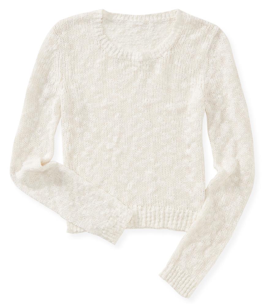 Aeropostale Womens Sheer Cropped Pullover Sweater 402 M