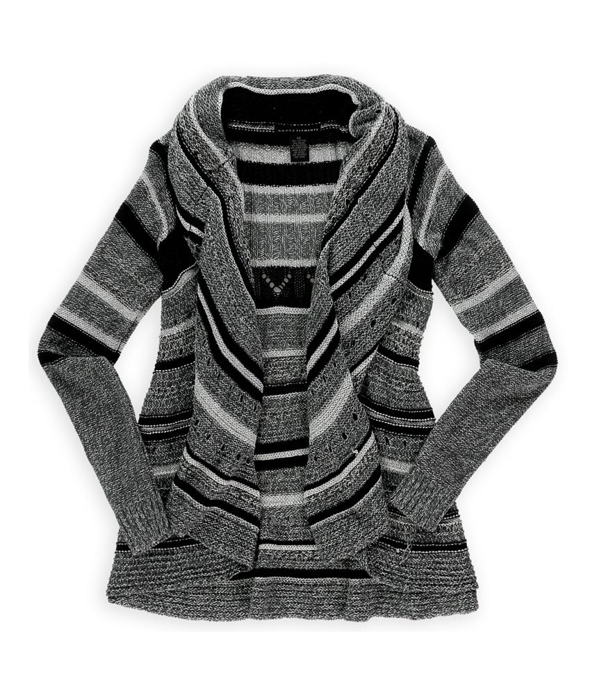 Grace Elements Womens Drape Knit Sweater blackmulti XS