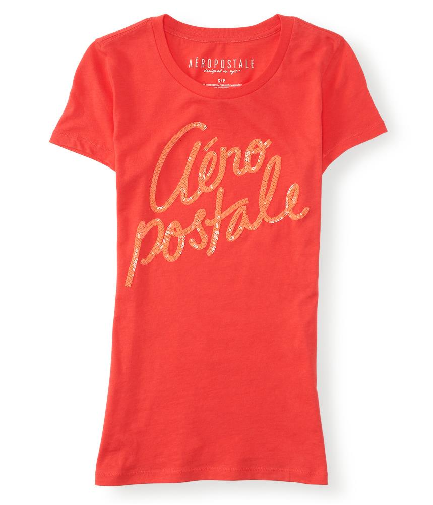 Aeropostale Womens Sequined Embellished T Shirt 471 XL