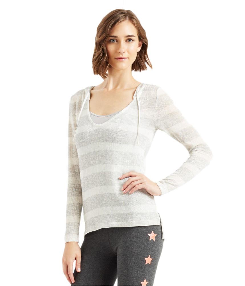 Aeropostale Womens Striped Hooded Sweater 861 XS