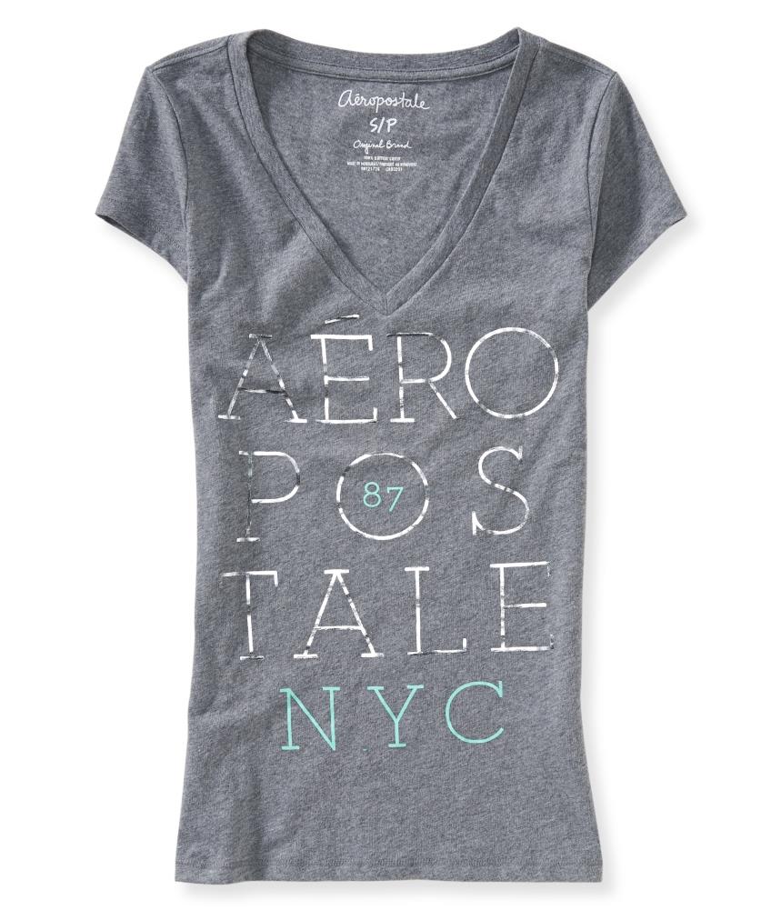 Aeropostale Womens Stacked Foil Graphic T Shirt 145 XL