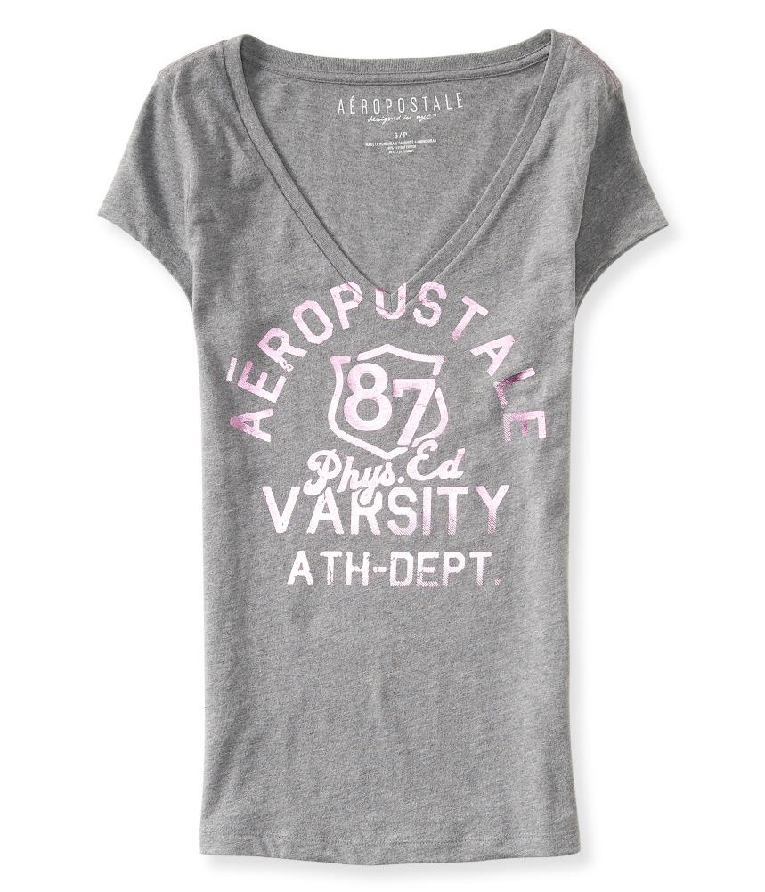 Aeropostale Womens Foil Varsity Graphic T Shirt 684 XS