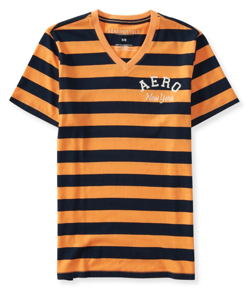 Aeropostale Mens Striped New York Embellished T Shirt 839 S