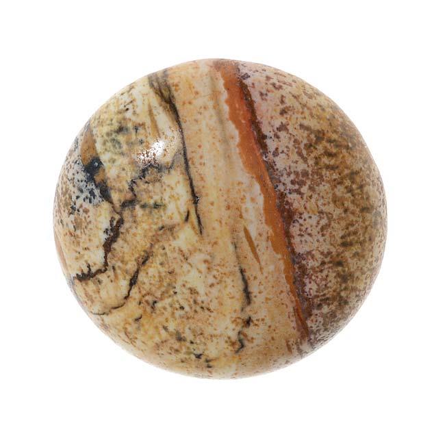 Desert Jasper Gemstone Round Flat Back Cabochons 25mm (1 Piece)