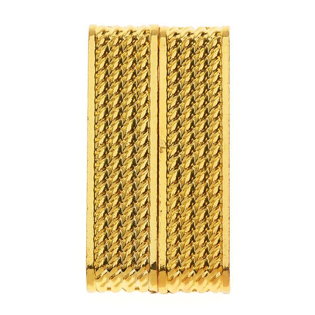BeadSmith Ipanema Textured Magnetic Clasp, For Bracelets 38x20mm, Gold Tone