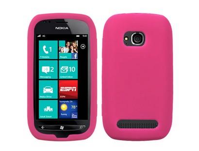 Hot Pink Silicone Gel Skin Phone Case Protector for Nokia Lumia 710