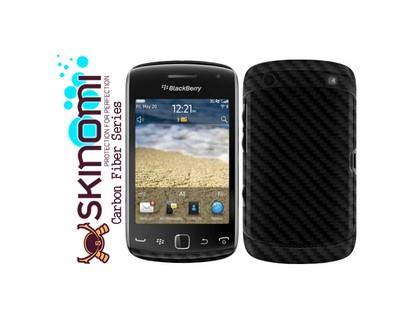 Skinomi Carbon Fiber Black Phone Skin+Screen Protector for BlackBerry Curve 9380