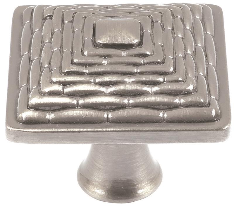 Atlas 237 BRN 1 1/4" Mandalay Square Knob, Brush Nickel