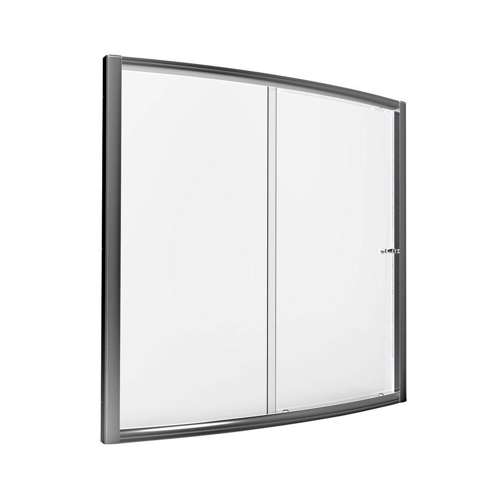 American Standard AM00548.400.295 Ovation 48" x 72" Framed Bypass Shower Door in Satin Nickel and Clear Glass