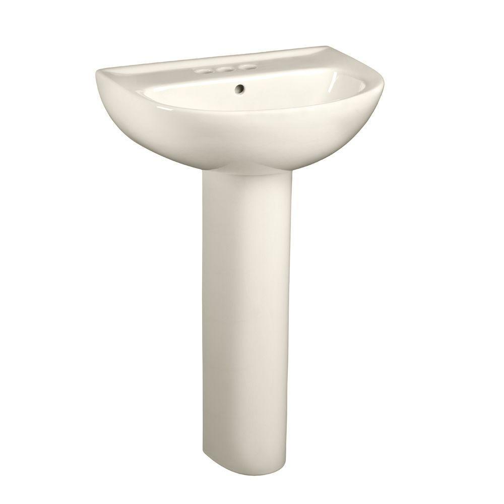 American Standard 0468.400.222 Evolution Pedestal Combo Bathroom Sink w/ 4" Centers in Linen