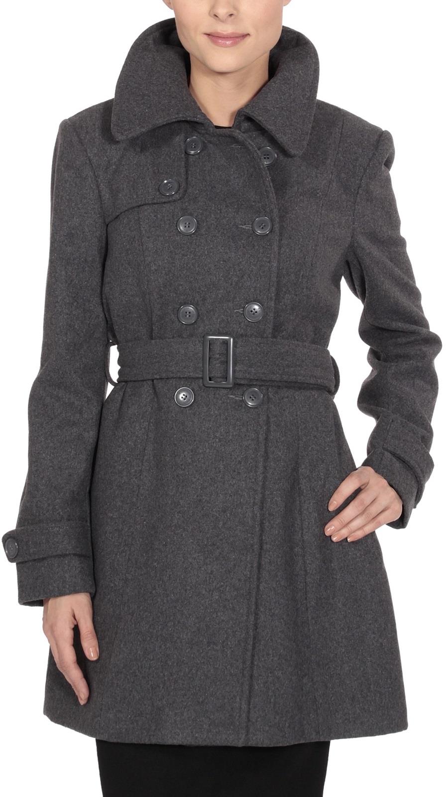 Alpine Swiss Keira Women's Trench Coat Double Breasted Wool Jacket Belted Blazer