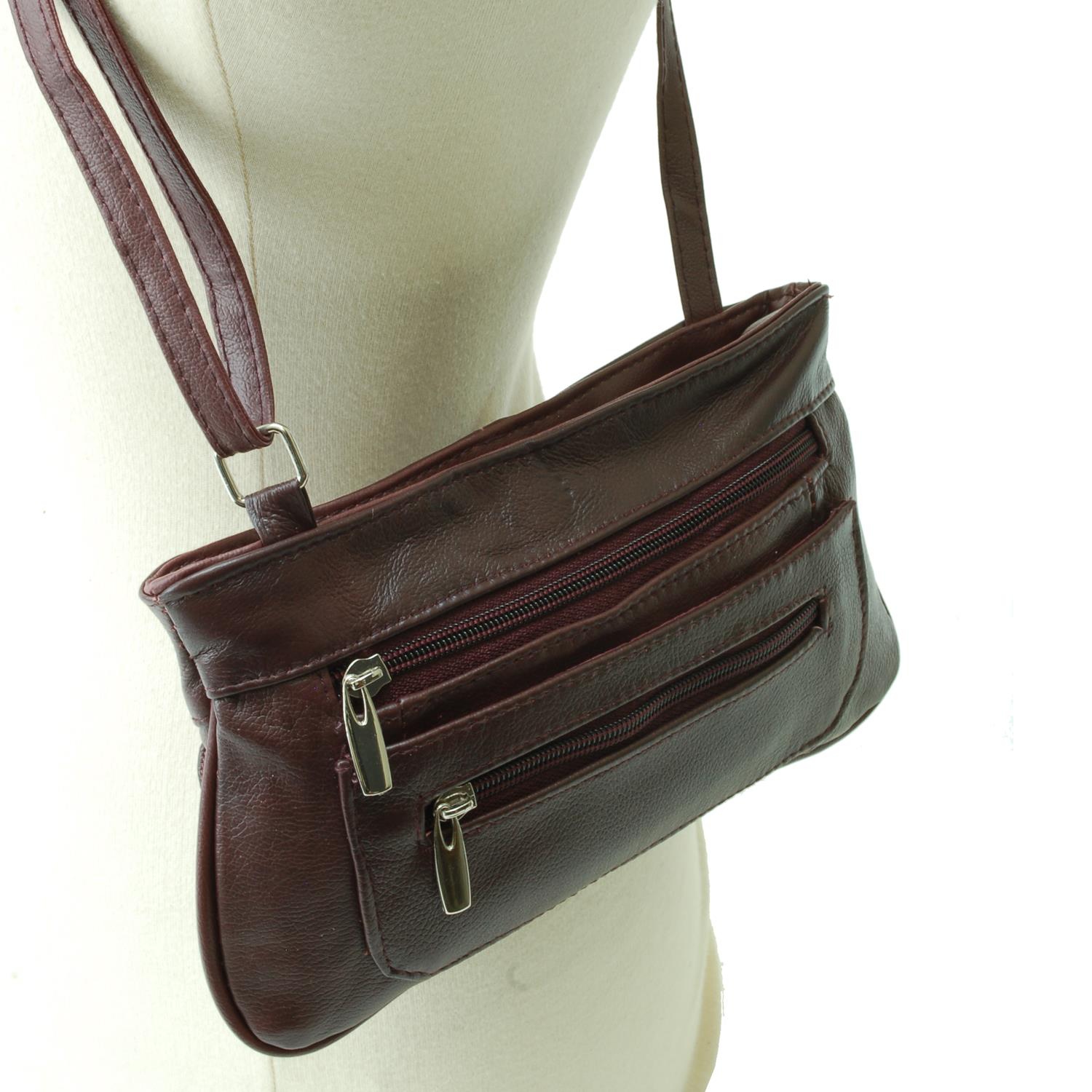 Womens Tote Bag Purse Genuine Leather 5 Pocket Organizer Clutch Purse Wallet New